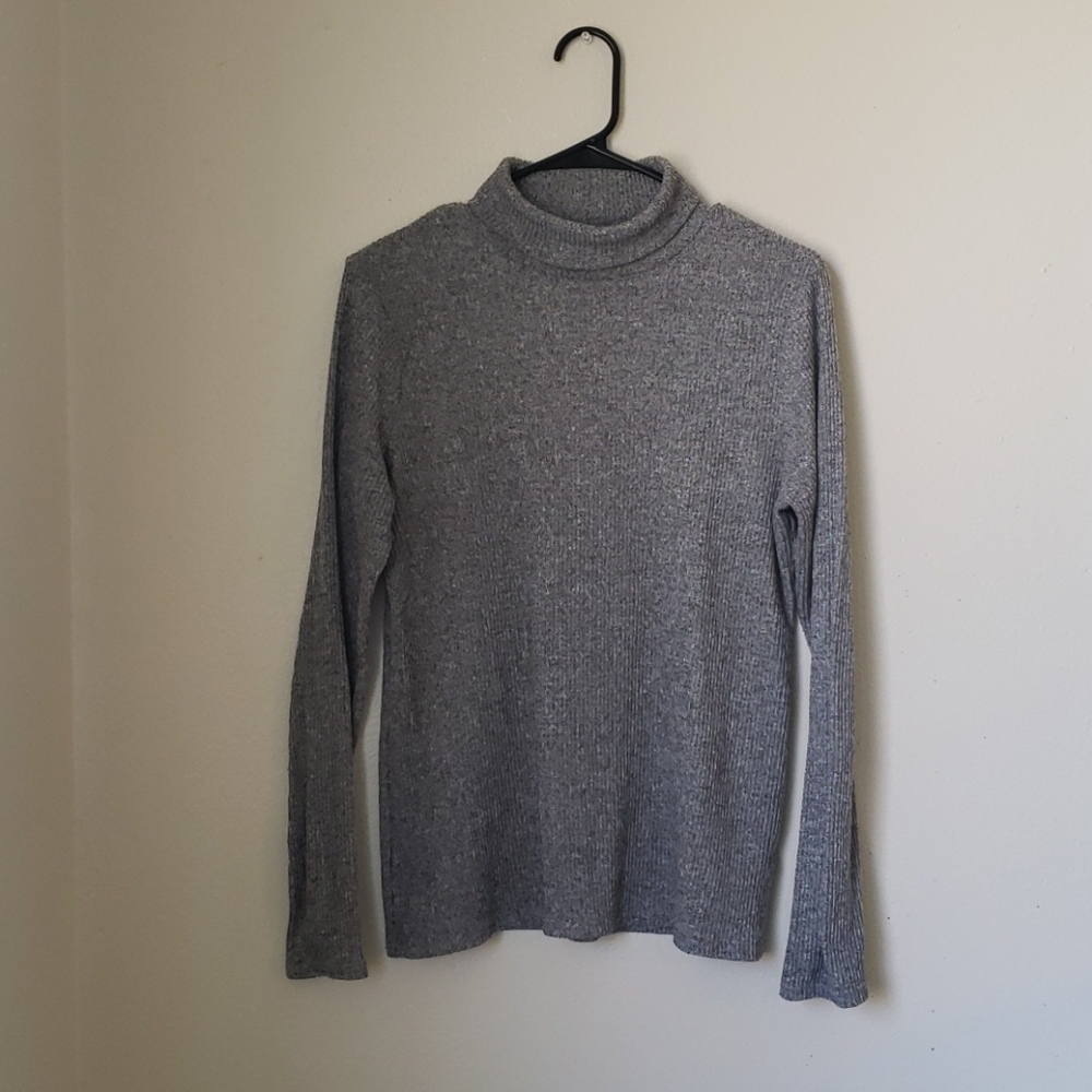 Mossimo Grey Ribbed Turtleneck Sweater